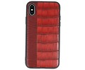 BAOHU Croco Hard Case - Hoesje Hoesje Geschikt voor voor iPhone X Rood