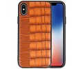 Croco Hard Case voor iPhone X Bruin