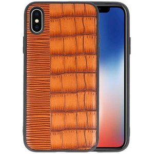 Croco Hard Case voor iPhone X Bruin