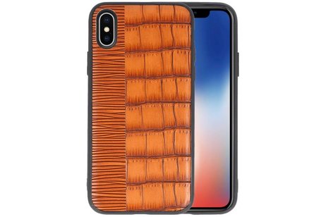 Croco Hard Case voor iPhone X Bruin