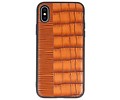 Croco Hard Case voor iPhone X Bruin