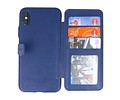 BAOHU Back Cover Book Design Hoesje Geschikt voor iPhone X Blauw