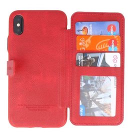 BAOHU Back Cover Book Design Hoesje voor iPhone X Rood
