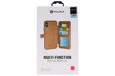 BAOHU Back Cover Book Design Hoesje Geschikt voor iPhone X Rood