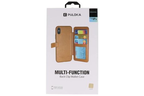 BAOHU Back Cover Book Design Hoesje Geschikt voor iPhone X Goud