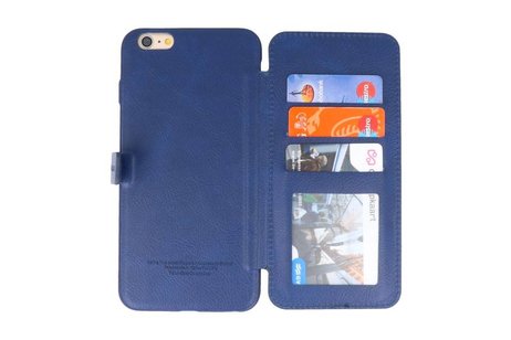 BAOHU Back Cover Book Design Hoesje Geschikt voor iPhone 6 Plus Blauw