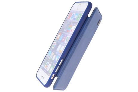 BAOHU Back Cover Book Design Hoesje Geschikt voor iPhone 6 Plus Blauw