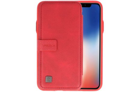 BAOHU Back Cover Book Design Hoesje Geschikt voor iPhone X Rood