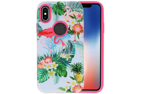 BAOHU 3D Print Hard Case - Hoesje Geschikt voor iPhone X Flamingo