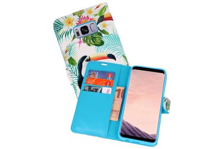 BAOHU Bookstyle Hoesje - Hoesje Geschikt voor Samsung Galaxy S8 Plus 3D Print Toekan