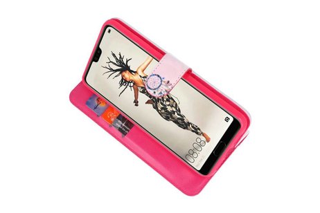 BAOHU Bookstyle Hoesje - Hoesje Geschikt voor Huawei P20 3D Print Dromenvanger