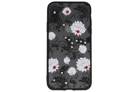 BAOHU Diamant Lotus Hoesjes Cases - Hoesje Geschikt voor iPhone X Wit