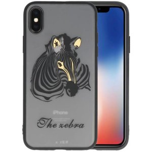 BAOHU Dieren TPU Hoesjes Cases - Hoesje Geschikt voor iPhone X Zebra
