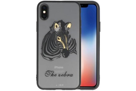 BAOHU Dieren TPU Hoesjes Cases - Hoesje Geschikt voor iPhone X Zebra