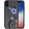 BAOHU Diamant Lelies Hoesjes Cases voor iPhone X Blauw