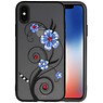 Diamant Lelies Hoesjes Cases voor iPhone X Blauw