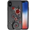BAOHU Diamant Lelies Hoesjes Cases - Hoesje Geschikt voor iPhone X Rood