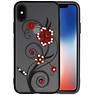 BAOHU Diamant Lelies Hoesjes Cases voor iPhone X Rood