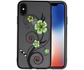 BAOHU Diamant Lelies Hoesjes Cases - Hoesje Geschikt voor iPhone X Groen
