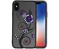 BAOHU Diamant Lelies Hoesjes Cases - Hoesje Geschikt voor iPhone X Paars