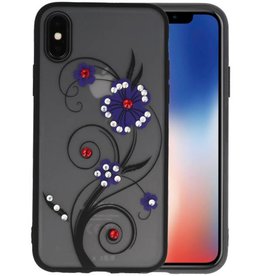 Diamant Lelies Hoesjes Cases voor iPhone X Paars