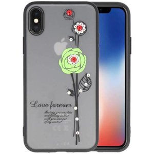 Love forever hoesjes cases voor iPhone X groen