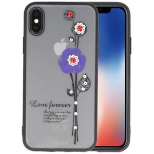 Love forever hoesjes cases voor iPhone X paars