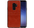 BAOHU Back Cover met 2 Pasjeshouder Hoesje Geschikt voor Samsung Galaxy S9 Plus Bruin