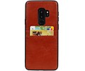 BAOHU Back Cover met 2 Pasjeshouder Hoesje Geschikt voor Samsung Galaxy S9 Plus Bruin