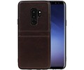 BAOHU Back Cover met 2 Pasjeshouder Hoesje Geschikt voor Samsung Galaxy S9 Plus Mocca