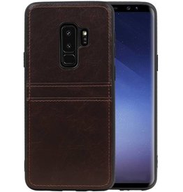 BAOHU Back Cover 2 Pasjes Hoesje voor Samsung Galaxy S9 Plus Mocca