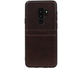 BAOHU Back Cover met 2 Pasjeshouder Hoesje Geschikt voor Samsung Galaxy S9 Plus Mocca