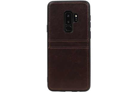 Back Cover 2 Pasjes Hoesje voor Galaxy S9 Plus Mocca