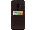 BAOHU Back Cover met 2 Pasjeshouder Hoesje Geschikt voor Samsung Galaxy S9 Plus Mocca