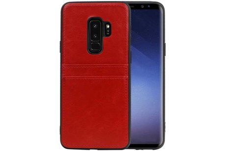 BAOHU Back Cover met 2 Pasjeshouder Hoesje Geschikt voor Samsung Galaxy S9 Plus Rood
