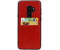 BAOHU Back Cover met 2 Pasjeshouder Hoesje Geschikt voor Samsung Galaxy S9 Plus Rood