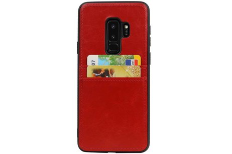 BAOHU Back Cover met 2 Pasjeshouder Hoesje Geschikt voor Samsung Galaxy S9 Plus Rood