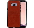BAOHU Back Cover met 2 Pasjeshouder Hoesje Geschikt voor Samsung Galaxy S8 Plus Bruin