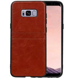 BAOHU Back Cover 2 Pasjes Hoesje voor Samsung Galaxy S8 Plus Bruin