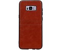 Back Cover 2 Pasjes Hoesje voor Galaxy S8 Plus Bruin