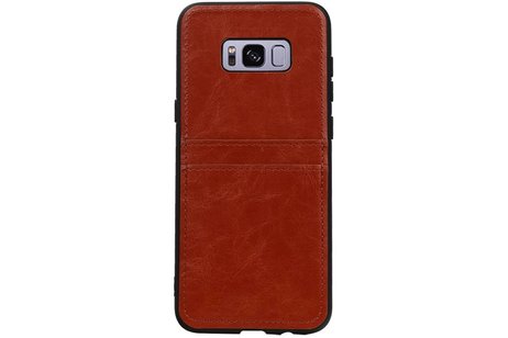 Back Cover 2 Pasjes Hoesje voor Galaxy S8 Plus Bruin