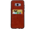BAOHU Back Cover met 2 Pasjeshouder Hoesje Geschikt voor Samsung Galaxy S8 Plus Bruin
