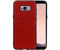 BAOHU Back Cover met 2 Pasjeshouder Hoesje Geschikt voor Samsung Galaxy S8 Plus Rood
