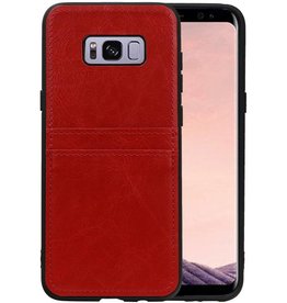 BAOHU Back Cover 2 Pasjes Hoesje voor Samsung Galaxy S8 Plus Rood