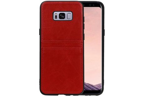 Back Cover 2 Pasjes Hoesje voor Galaxy S8 Plus Rood