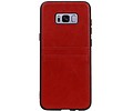 BAOHU Back Cover met 2 Pasjeshouder Hoesje Geschikt voor Samsung Galaxy S8 Plus Rood