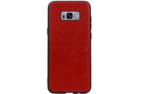 Back Cover 2 Pasjes Hoesje voor Galaxy S8 Plus Rood