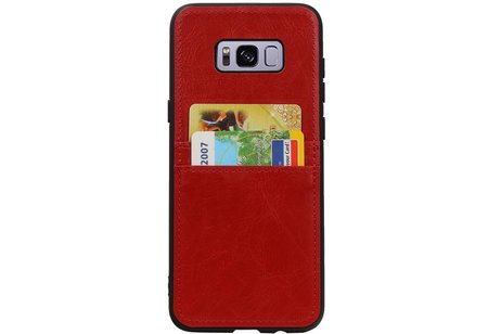 Back Cover 2 Pasjes Hoesje voor Galaxy S8 Plus Rood