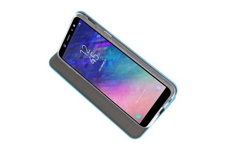 Slim Folio Case - Book Case Telefoonhoesje - Folio Flip Hoesje - Geschikt voor Samsung Galaxy A6 2018 - Blauw