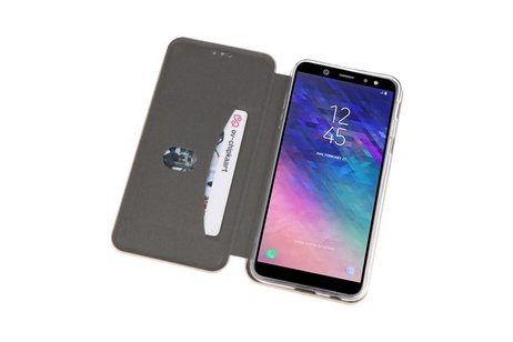 Slim Folio Case - Book Case Telefoonhoesje - Folio Flip Hoesje - Geschikt voor Samsung Galaxy A6 2018 - Goud